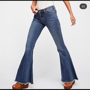 Free People denim super flare jeans